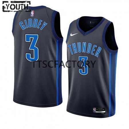 Maglia NBA Oklahoma City Thunder Josh Giddey 3 Nike 2022-23 City Edition Nero Swingman - Bambino